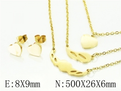 HY Wholesale Jewelry 316L Stainless Steel Earrings Necklace Jewelry Set-HY57S0107NT