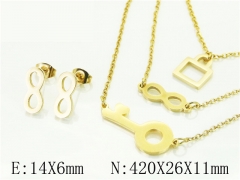 HY Wholesale Jewelry 316L Stainless Steel Earrings Necklace Jewelry Set-HY57S0129NB