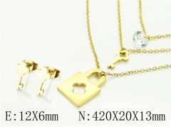 HY Wholesale Jewelry 316L Stainless Steel Earrings Necklace Jewelry Set-HY57S0127NX