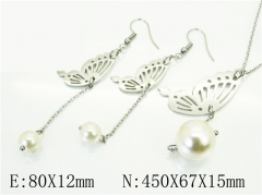 HY Wholesale Jewelry 316L Stainless Steel Earrings Necklace Jewelry Set-HY64S1315HDD