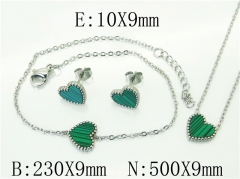 HY Wholesale Jewelry 316L Stainless Steel Earrings Necklace Jewelry Set-HY59S2490HAA