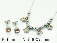 HY Wholesale Jewelry 316L Stainless Steel Earrings Necklace Jewelry Set-HY91S1501PG