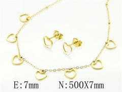 HY Wholesale Jewelry 316L Stainless Steel Earrings Necklace Jewelry Set-HY34S0171ME