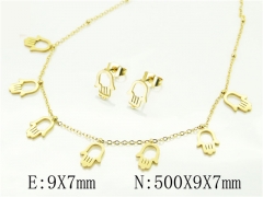 HY Wholesale Jewelry 316L Stainless Steel Earrings Necklace Jewelry Set-HY34S0164MW