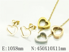 HY Wholesale Jewelry 316L Stainless Steel Earrings Necklace Jewelry Set-HY34S0140LLV