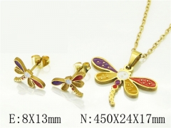 HY Wholesale Jewelry 316L Stainless Steel Earrings Necklace Jewelry Set-HY34S0130MX