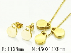 HY Wholesale Jewelry 316L Stainless Steel Earrings Necklace Jewelry Set-HY34S0145LLQ