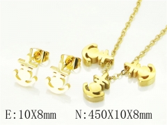 HY Wholesale Jewelry 316L Stainless Steel Earrings Necklace Jewelry Set-HY34S0147LLR