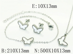 HY Wholesale Jewelry 316L Stainless Steel Earrings Necklace Jewelry Set-HY59S2495HHQ