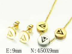 HY Wholesale Jewelry 316L Stainless Steel Earrings Necklace Jewelry Set-HY34S0136LLQ