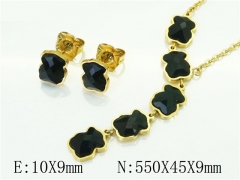 HY Wholesale Jewelry 316L Stainless Steel Earrings Necklace Jewelry Set-HY90S0210IWW