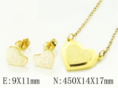 HY Wholesale Jewelry 316L Stainless Steel Earrings Necklace Jewelry Set-HY65S0208JLW