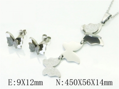 HY Wholesale Jewelry 316L Stainless Steel Earrings Necklace Jewelry Set-HY34S0156LQ