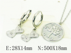 HY Wholesale Jewelry 316L Stainless Steel Earrings Necklace Jewelry Set-HY06S1118HID