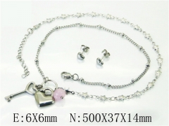 HY Wholesale Jewelry 316L Stainless Steel Earrings Necklace Jewelry Set-HY21S0383HNW