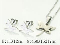 HY Wholesale Jewelry 316L Stainless Steel Earrings Necklace Jewelry Set-HY65S0211JLE