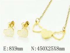 HY Wholesale Jewelry 316L Stainless Steel Earrings Necklace Jewelry Set-HY65S0237JLR