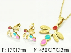 HY Wholesale Jewelry 316L Stainless Steel Earrings Necklace Jewelry Set-HY34S0129MZ