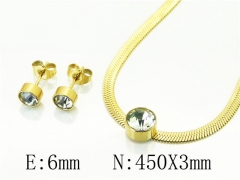 HY Wholesale Jewelry 316L Stainless Steel Earrings Necklace Jewelry Set-HY34S0122KQ