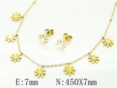 HY Wholesale Jewelry 316L Stainless Steel Earrings Necklace Jewelry Set-HY34S0166MC