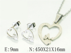 HY Wholesale Jewelry 316L Stainless Steel Earrings Necklace Jewelry Set-HY65S0209JLS