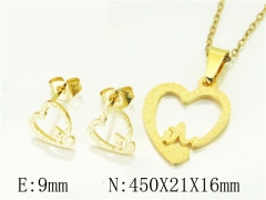 HY Wholesale Jewelry 316L Stainless Steel Earrings Necklace Jewelry Set-HY65S0210JLV