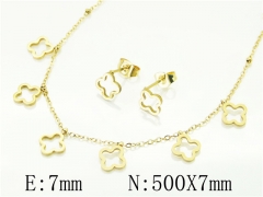 HY Wholesale Jewelry 316L Stainless Steel Earrings Necklace Jewelry Set-HY34S0169MQ