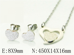 HY Wholesale Jewelry 316L Stainless Steel Earrings Necklace Jewelry Set-HY65S0197JLU