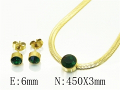 HY Wholesale Jewelry 316L Stainless Steel Earrings Necklace Jewelry Set-HY34S0124KB