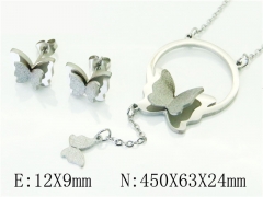 HY Wholesale Jewelry 316L Stainless Steel Earrings Necklace Jewelry Set-HY34S0158LE