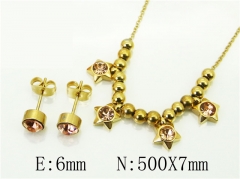 HY Wholesale Jewelry 316L Stainless Steel Earrings Necklace Jewelry Set-HY91S1586HHR