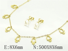 HY Wholesale Jewelry 316L Stainless Steel Earrings Necklace Jewelry Set-HY34S0163MQ