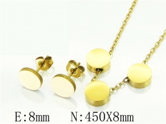 HY Wholesale Jewelry 316L Stainless Steel Earrings Necklace Jewelry Set-HY34S0146LLW