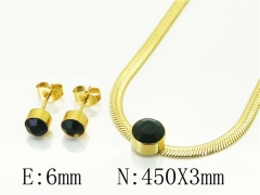 HY Wholesale Jewelry 316L Stainless Steel Earrings Necklace Jewelry Set-HY34S0123KD