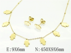 HY Wholesale Jewelry 316L Stainless Steel Earrings Necklace Jewelry Set-HY34S0165MX