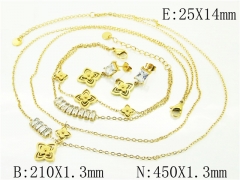 HY Wholesale Jewelry 316L Stainless Steel Earrings Necklace Jewelry Set-HY80S0051IJE