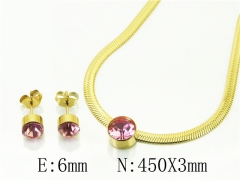 HY Wholesale Jewelry 316L Stainless Steel Earrings Necklace Jewelry Set-HY34S0126KQ