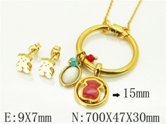 HY Wholesale Jewelry 316L Stainless Steel Earrings Necklace Jewelry Set-HY64S1324HNF