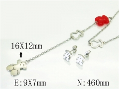 HY Wholesale Jewelry 316L Stainless Steel Earrings Necklace Jewelry Set-HY64S1356HKX