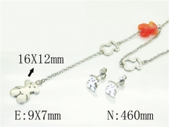 HY Wholesale Jewelry 316L Stainless Steel Earrings Necklace Jewelry Set-HY64S1355HKV