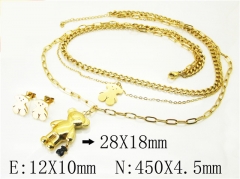 HY Wholesale Jewelry 316L Stainless Steel Earrings Necklace Jewelry Set-HY02S2896HMY