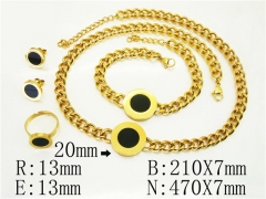 HY Wholesale Jewelry 316L Stainless Steel Earrings Necklace Jewelry Set-HY50S0385JYT