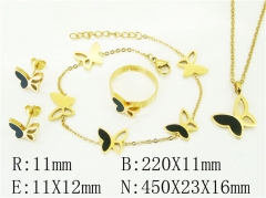 HY Wholesale Jewelry 316L Stainless Steel Earrings Necklace Jewelry Set-HY50S0403IOE