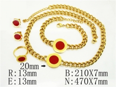 HY Wholesale Jewelry 316L Stainless Steel Earrings Necklace Jewelry Set-HY50S0386JXS