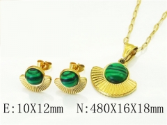 HY Wholesale Jewelry 316L Stainless Steel Earrings Necklace Jewelry Set-HY43S0013NQ