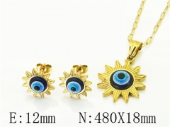 HY Wholesale Jewelry 316L Stainless Steel Earrings Necklace Jewelry Set-HY43S0023NS