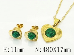 HY Wholesale Jewelry 316L Stainless Steel Earrings Necklace Jewelry Set-HY43S0020NB