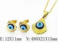 HY Wholesale Jewelry 316L Stainless Steel Earrings Necklace Jewelry Set-HY43S0044NE