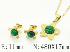 HY Wholesale Jewelry 316L Stainless Steel Earrings Necklace Jewelry Set-HY43S0038NS