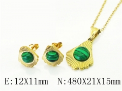 HY Wholesale Jewelry 316L Stainless Steel Earrings Necklace Jewelry Set-HY43S0045NT